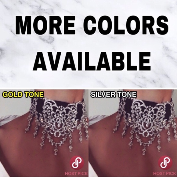 ⚜️[𝗡𝗪𝗧]⚜️Gold Crystal Wide Statement Choker NEW - Picture 6 of 7